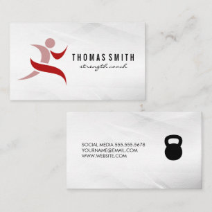 Red Fitness Logo Gezondheid Visitekaartje