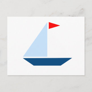 Red Flag Sail Boat Briefkaart