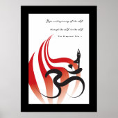 Red Flame Yoga en moderne zen kalligrafie om Aum Poster (Voorkant)