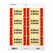 Red Flames BBQ Custom Canning Labels (Full Sheet)