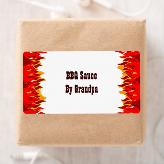 Red Flames BBQ Custom Canning Labels (Insitu)