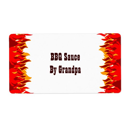 Red Flames BBQ Custom Canning Labels (Voorkant)