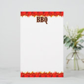 Red Flames BBQ Gezegde Briefpapier (Staand voorkant)
