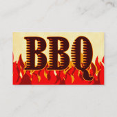 Red Flames BQ Custom Western Carte de visite (Dos)