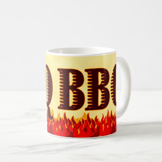 Red Flames BQ Dit Mug (Devant droit)