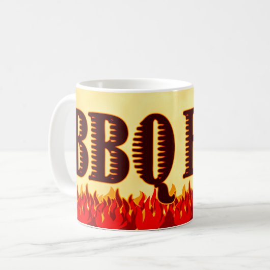Red Flames BQ Dit Mug (Devant gauche)
