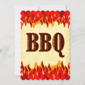 Red Flames Custom BBQ Cookout 5x7 Invitation (Devant)