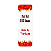 Red Flames Custom Hot Sauce Canning Labels Small (Voorkant)