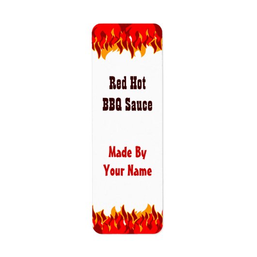 Red Flames Custom Hot Sauce Canning Labels Small (Voorkant)
