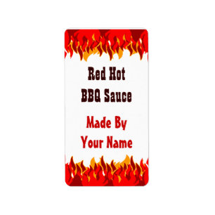 Red Flames Custom Hot Sauce Canning Labs medium Etiket