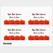 Red Flames Custom Jar of Canning Labels (Vel)