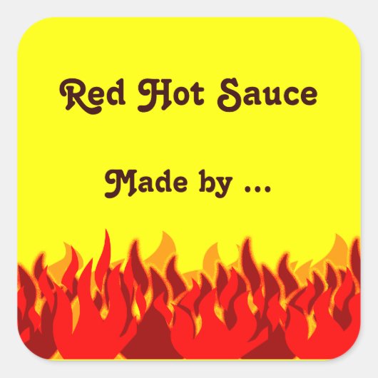 Red Flames Custom Jar of Canning Labels (Voorkant)