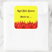 Red Flames Custom Jar ou Canning Étiquettes (Sac)