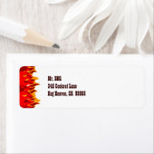 Red Flames Custom Return-adreslabels Etiket (Insitu)