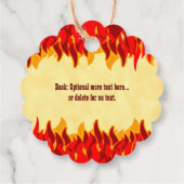 Red Flames Editable Retro BBQ Hot Sauce Label (Achterkant)