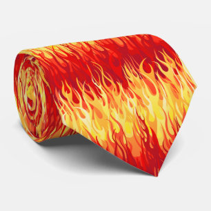 Red Flames Pattern - Hot Rod Stropdas