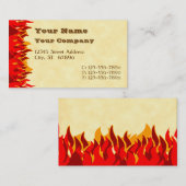 Red Flames Western Letters Carte de visite (Devant / Derrière)