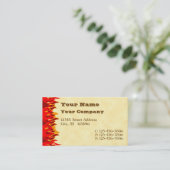 Red Flames Western Letters Carte de visite (Debout devant)
