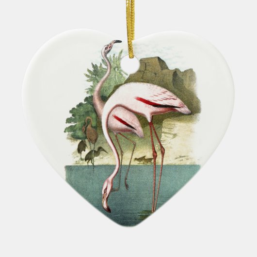 Red Flamingo Keramisch Ornament (Voorkant)