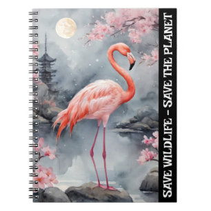 Red Flamingo - Red de wildernis en de planeet Notitieboek