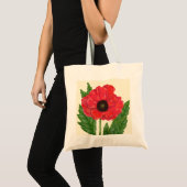 Red Flanders Poppy canvas tas (Voorkant (product))