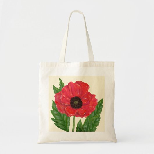 Red Flanders Poppy canvas tas (Voorkant)
