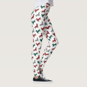 Red Flannel Kerstmis Dachshund Pattern Leggings (Rechts)