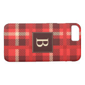 Red Flannel look geplakt met Monogram Case-Mate iPhone Case (Achterkant (Horizontaal))