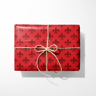 Red Fleur-de-Lis Cadeaupapier
