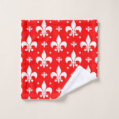Red Fleur-de-lis Pattern Design Bad Handdoek (Wasdoekje)