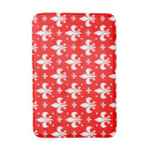 Red Fleur-de-lis Pattern Design Badmat (Voorkant Verticaal)