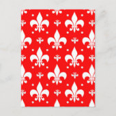 Red Fleur-de-lis Pattern Design Briefkaart (Voorkant)