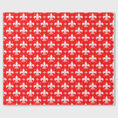 Red Fleur-de-lis Pattern Design Cadeaupapier (Vlak)