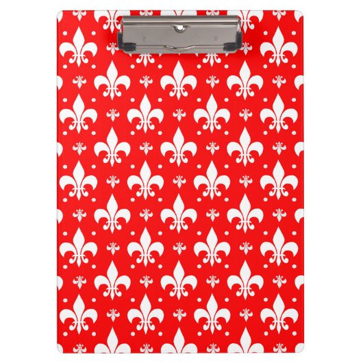 Red Fleur-de-lis Pattern Design Klembord (Voorkant)