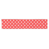 Red Fleur-de-lis Pattern Design Korte Tafelloper (Horizontaal)