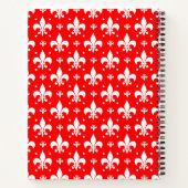 Red Fleur-de-lis Pattern Design Notitieboek (Achterkant)