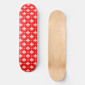 Red Fleur-de-lis Pattern Design Skateboard (Voorkant)