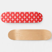 Red Fleur-de-lis Pattern Design Skateboard (Horizontaal)
