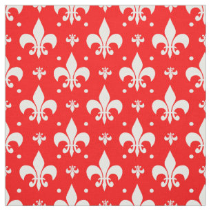 Red Fleur-de-lis Pattern Design Stof