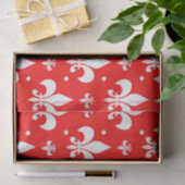 Red Fleur-de-lis Pattern Design Tissuepapier (Geschenk)