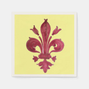 RED FLEUR DE LIS SERVETTEN