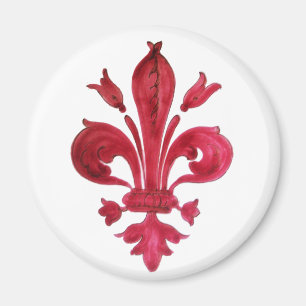 RED FLEUR DE LISE MAGNEET