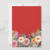 Red Floral 90th Birthday Invitation (Dos)