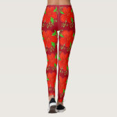 Red Floral Art Leggings (Achterkant)