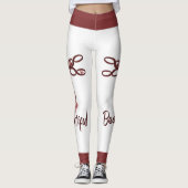 Red Floral "Beauful" Dragonfly-design Legging (Voorkant)