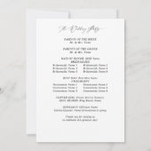 Red Floral & Black Mariage Cérémonie Programme (Dos)