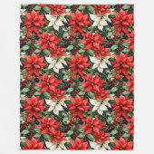 Red Floral Blanket Classic Christmas Couch Style Fleece Deken (Voorkant)