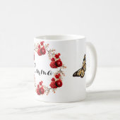Red Floral bouquet in the blooming garden Koffiemok (Voorkant rechts)
