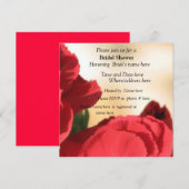 Red Floral Bridal Shower Kaart (Voorkant / Achterkant)