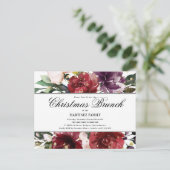 Red Floral Christmas Brunch Invitation (Debout devant)